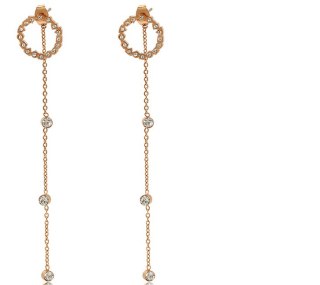 Kolczyki wiszące Xuping - rose gold HaloFuture