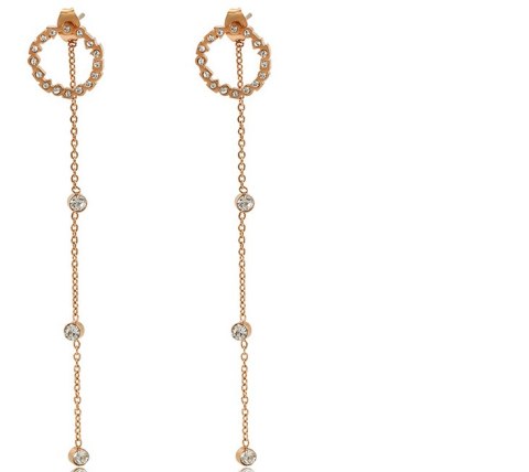 Kolczyki wiszące Xuping - rose gold HaloFuture