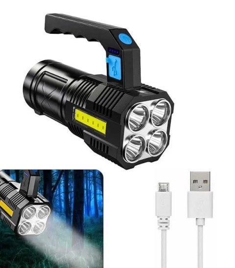 Latarka Akumulatorowa LED Szperacz Mocna Wodoodporna Ładowanie USB Hedo sp. z o.o.