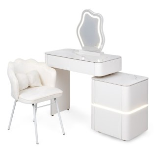 Toaletka kosmetyczna LED/ Komplet mebli blat 100 cm- Lilia - kolor biały HaloFuture