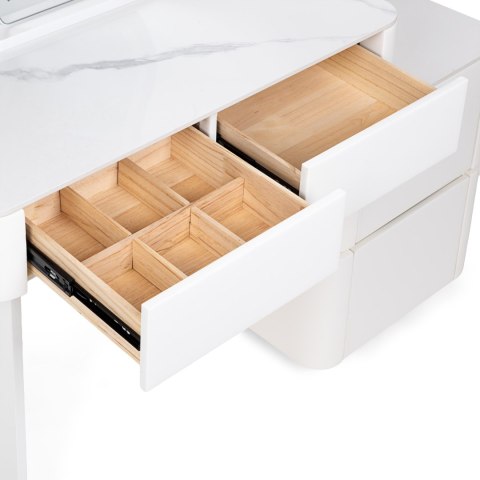 Toaletka kosmetyczna LED/ Komplet mebli blat 100 cm- Lilia - kolor biały HaloFuture