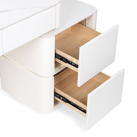 Toaletka kosmetyczna LED/ Komplet mebli blat 80 cm- Lilia - kolor biały HaloFuture