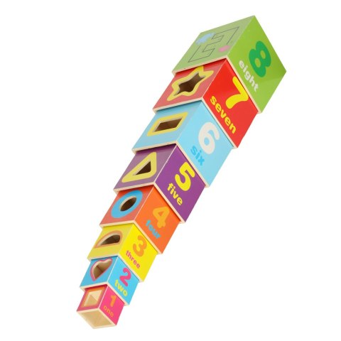 Wieża edukacyjna drewniana sorter kształty nauka liczenia 71cm XXL Kik Sp. z o. o. Sp. k.