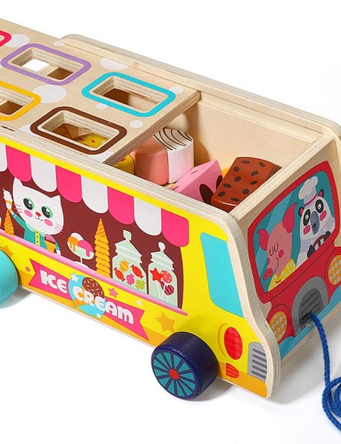 SORTER KLOCKI POJAZD AUTO Z LODAMI DO CIĄGANIA JHTOY-948