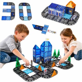 Klocki magnetyczne konstrukcyjne 3D policja radiowozy 91 elementów Kik Sp. z o. o. Sp. k.