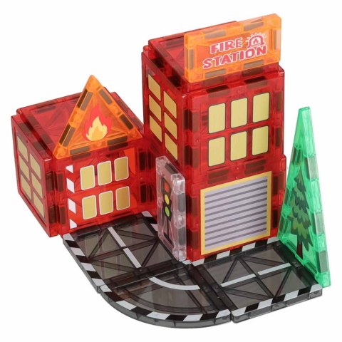 Klocki magnetyczne konstrukcyjne 3D straż pożarna 48 elementów Kik Sp. z o. o. Sp. k.