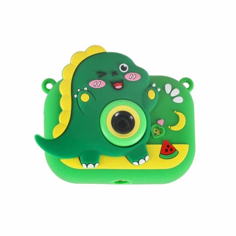Aparat fotograficzny cyfrowy dla dzieci na statywie dinozaur zielony 8GB Kik Sp. z o. o. Sp. k.