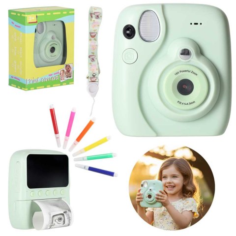 Aparat fotograficzny cyfrowy natychmiastowy 16x wkłady mazaki zielony 8GB Kik Sp. z o. o. Sp. k.