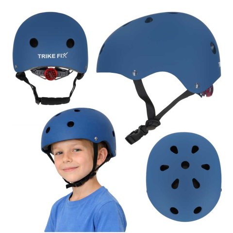 Kask rowerowy dla dziecka Trike Fix dziecięcy regulowany LED S 48-54cm granatowy Kik Sp. z o. o. Sp. k.