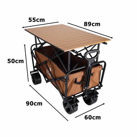 Wózek transportowy LUARO plażowy składany ze stolikiem 2w1 Kik Sp. z o. o. Sp. k.