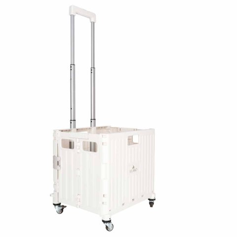 Wózek transportowy na zakupy LUARO składany 4 kółka pokrywka biały Kik Sp. z o. o. Sp. k.