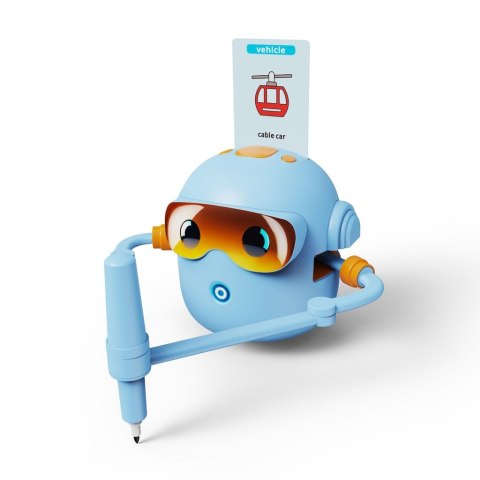 Zabawka interaktywna edukacyjna robot nauka rysowania fiszki mazaki niebieski Kik Sp. z o. o. Sp. k.