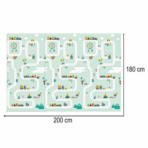 Mata edukacyjna piankowa dwustronna składana pandy ulica 180 x 200cm Kik Sp. z o. o. Sp. k.