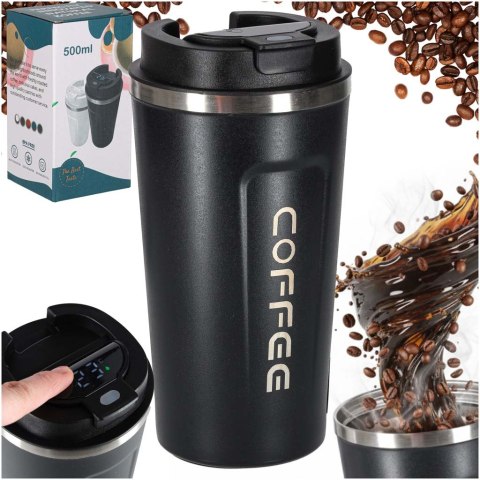 Smart kubek podróżny z wyświetlaczem LED czarny 500ml Kik Sp. z o. o. Sp. k.