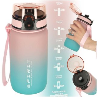 Butelka na wodę bidon z ustnikiem sportowy BPA FREE 600ml różowo-niebieski Kik Sp. z o. o. Sp. k.