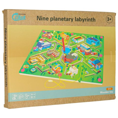 Gra labirynt magnetyczna planszowa drewniana do podróży farma 2 graczy Kik Sp. z o. o. Sp. k.