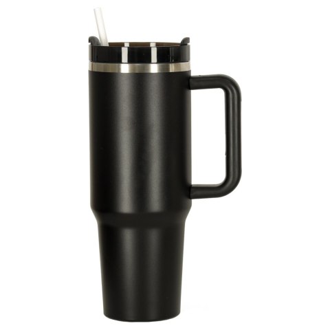 Kubek termiczny ze słomką i uchwytem termos 1200ml czarny Kik Sp. z o. o. Sp. k.