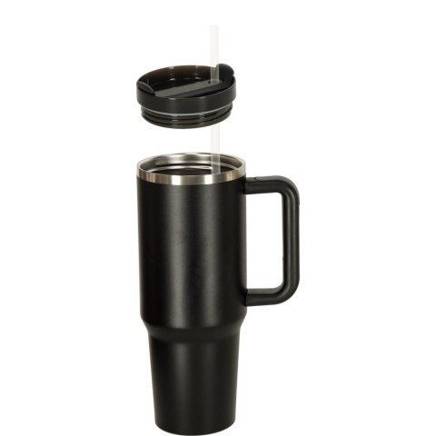 Kubek termiczny ze słomką i uchwytem termos 1200ml czarny Kik Sp. z o. o. Sp. k.