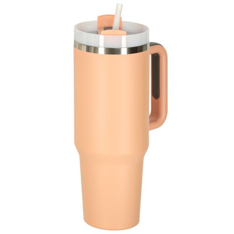 Kubek termiczny ze słomką i uchwytem termos 1200ml róż pudrowy Kik Sp. z o. o. Sp. k.