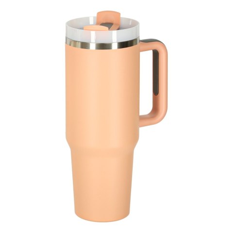 Kubek termiczny ze słomką i uchwytem termos 1200ml róż pudrowy Kik Sp. z o. o. Sp. k.