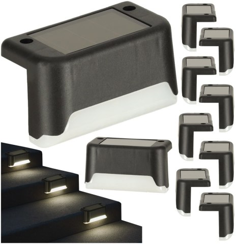 Lampa solarna schodowa ogrodowa zewnętrzna LED na schody czujnik zmierzchu 8 sztuk Kik Sp. z o. o. Sp. k.