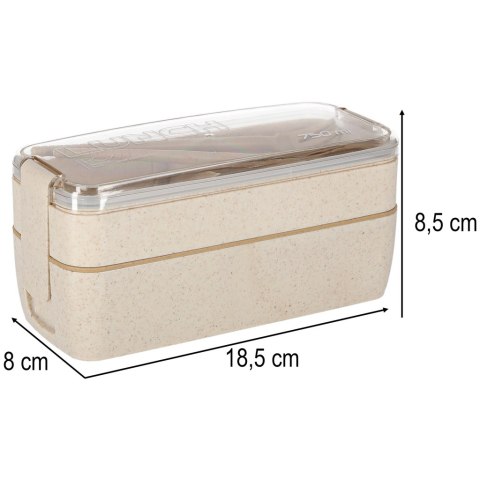Lunch box śniadaniówka pudełko śniadaniowe z przegródkami dzielone 750ml beżowe Kik Sp. z o. o. Sp. k.