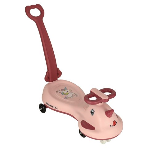 Jeździk grawitacyjny LED Swing FIX S1 skuter z rączką różowy max 65kg Kik Sp. z o. o. Sp. k.