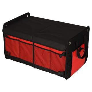 Organizer do bagażnika auta 56L XXL wzmocniony składany z klapą czarno-czerwony Kik Sp. z o. o. Sp. k.