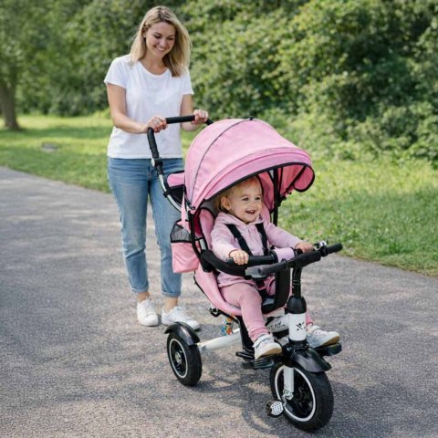 Rowerek trójkołowy Trike Fix V3 rower spacerówka 3w1 obracany 360 wolne koło różowy Kik Sp. z o. o. Sp. k.