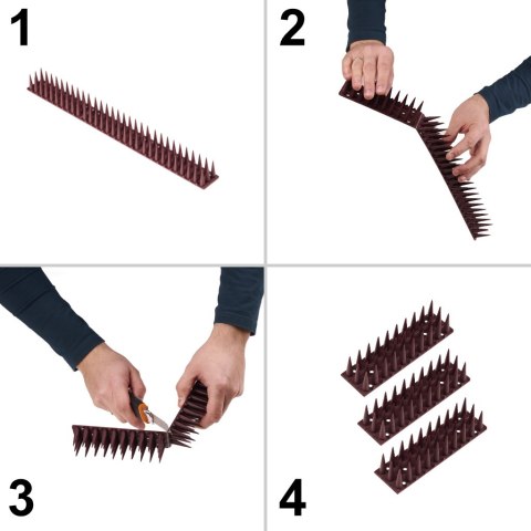 Kolce na gołębie listwa na ptaki odstraszasz plastikowe gęste brązowe 8el. 43 cm Kik Sp. z o. o. Sp. k.