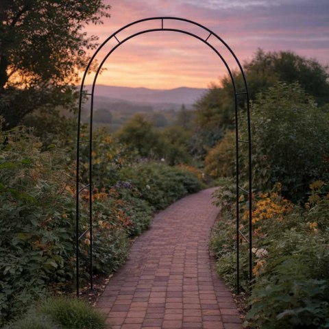 Pergola ogrodowa LUARO łuk uchwyt na róże kwiaty bluszcz pnącza metalowa 240 x 140 cm Kik Sp. z o. o. Sp. k.