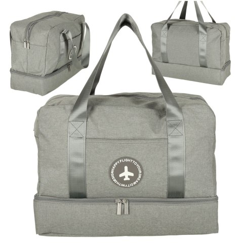 Torba podróżna bagaż podręczny do samolotu podróżna turystyczna pojemna uchwyt kieszenie 39x18x30 szara Kik Sp. z o. o. Sp. k.