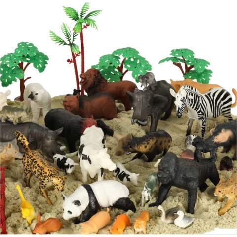 Figurki zwierząt zwierzęta zoo safari farma akcesoria skrzynka 59 elementów Kik Sp. z o. o. Sp. k.