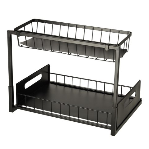 Organizer szafka półka kuchenna kosz pod zlew umywalkę wysuwana półka pojemnik 2-poziomowy metal Kik Sp. z o. o. Sp. k.