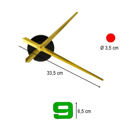 Zegar ścienny naklejany DIY regulowany 80-90 cm złote wskazówki kolorowy 4 cyfry Kik Sp. z o. o. Sp. k.