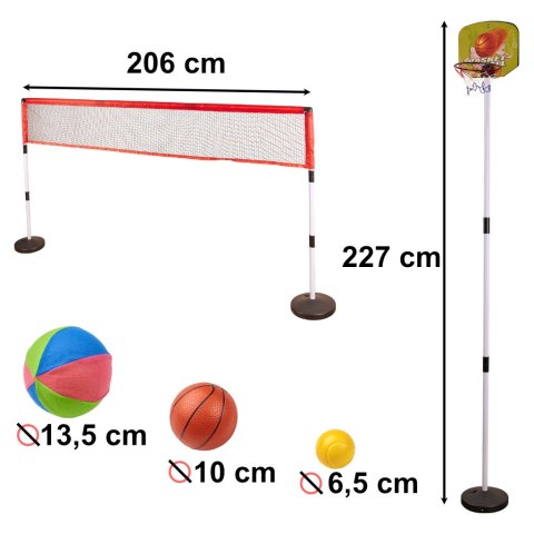 Zestaw sportowy 5w1 badminton koszykówka siatkówka tenis frisbee Kik Sp. z o. o. Sp. k.