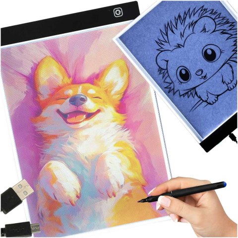 Deska kreślarska tablica tablet graficzny kalka do rysowania podświetlana LED A3 Kik Sp. z o. o. Sp. k.