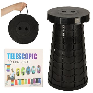Krzesło składane taboret teleskopowy turystyczny przenośny czarny 200kg Kik Sp. z o. o. Sp. k.