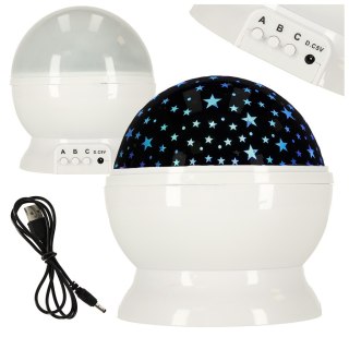 Lampka nocna projektor gwiazd 2w1 USB biała Kik Sp. z o. o. Sp. k.