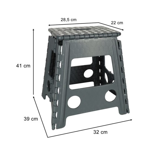 Stołek taboret składany antypoślizgowy 39,5 cm ciemny szary Kik Sp. z o. o. Sp. k.