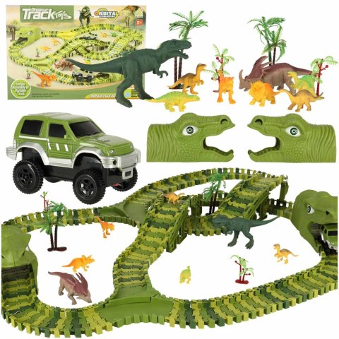 Tor wyścigowy dinozaury samochody XXL TRACK 240 elementów Kik Sp. z o. o. Sp. k.