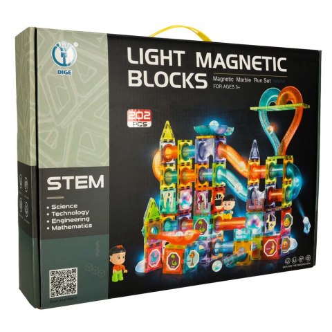 Klocki magnetyczne marble tor kulkowy świecący 202 elementy Kik Sp. z o. o. Sp. k.