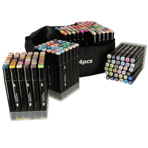 Markery dwustronne mazaki alkoholowe w etui 204 + podstawka Kik Sp. z o. o. Sp. k.