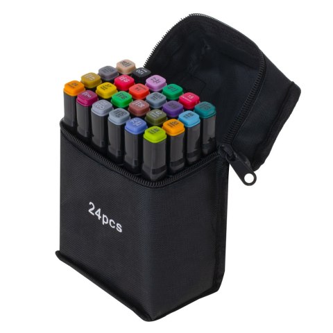 Markery dwustronne mazaki alkoholowe w etui 24 + podstawka Kik Sp. z o. o. Sp. k.