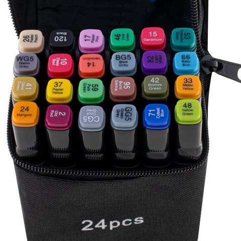 Markery dwustronne mazaki alkoholowe w etui 24 + podstawka Kik Sp. z o. o. Sp. k.