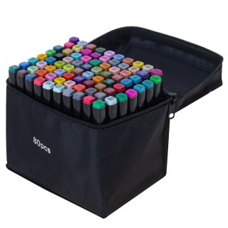 Markery dwustronne mazaki alkoholowe w etui 80 + podstawka Kik Sp. z o. o. Sp. k.
