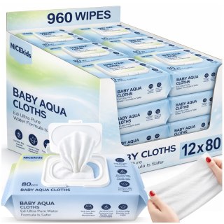 CHUSTECZKI NAWILŻANE DLA DZIECI I NIEMOWLĄT AŻ 99,89% WODY NICEKIDS 960 sztuk