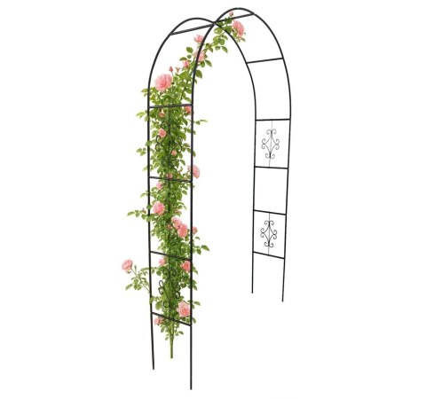 Pergola ogrodowa metalowa łuk uchwyt na róże kwiaty pnącza 240cm zielony Chomik M.Świeży Spółka Jawna