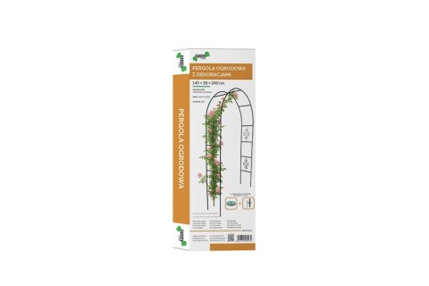 Pergola ogrodowa metalowa łuk uchwyt na róże kwiaty pnącza 240cm zielony Chomik M.Świeży Spółka Jawna