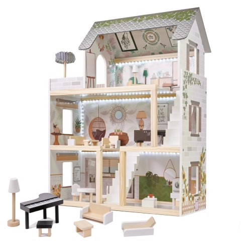 Domek dla lalek drewniany LULILO FLORO boho LED 78cm Kik Sp. z o. o. Sp. k.
